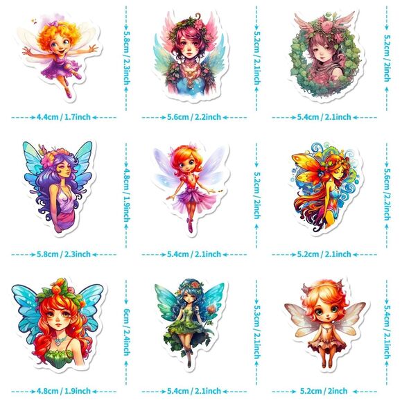 50 pcs Beautiful Fairy Stickers Vinyl Waterproof Non-Fading Sticker - Picture 6 of 9